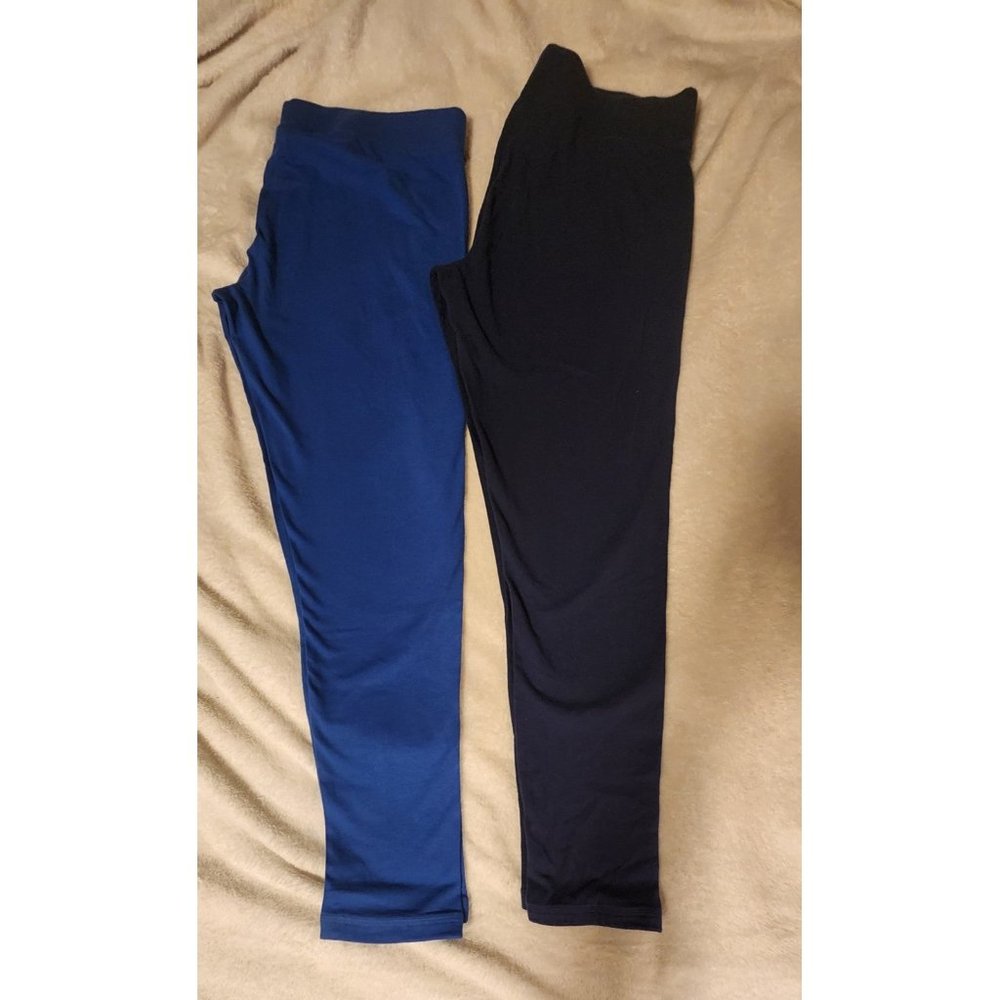 BCG womens leggings womens xl lot of 2 navy blue and blue